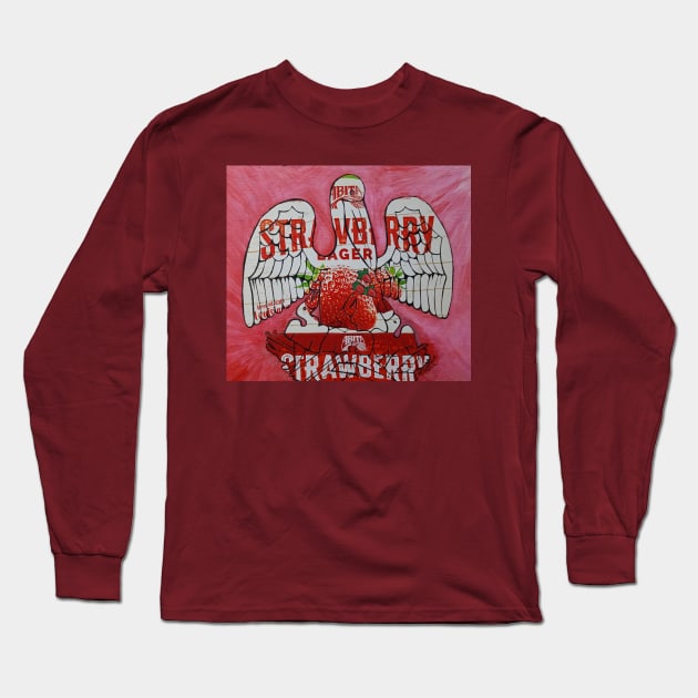 Louisiana flag made with Abita Strawberry beer box Long Sleeve T-Shirt by Gumbo Gallery